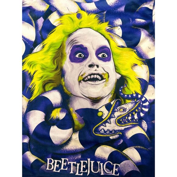 CCC Beetlejuice Graphic Tee Shirt Blue Green All Over Print Casual Top XLarge - Picture 8 of 8